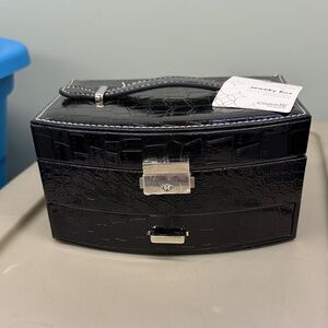 Capelli of New York Black Crocodile Jewelry Box